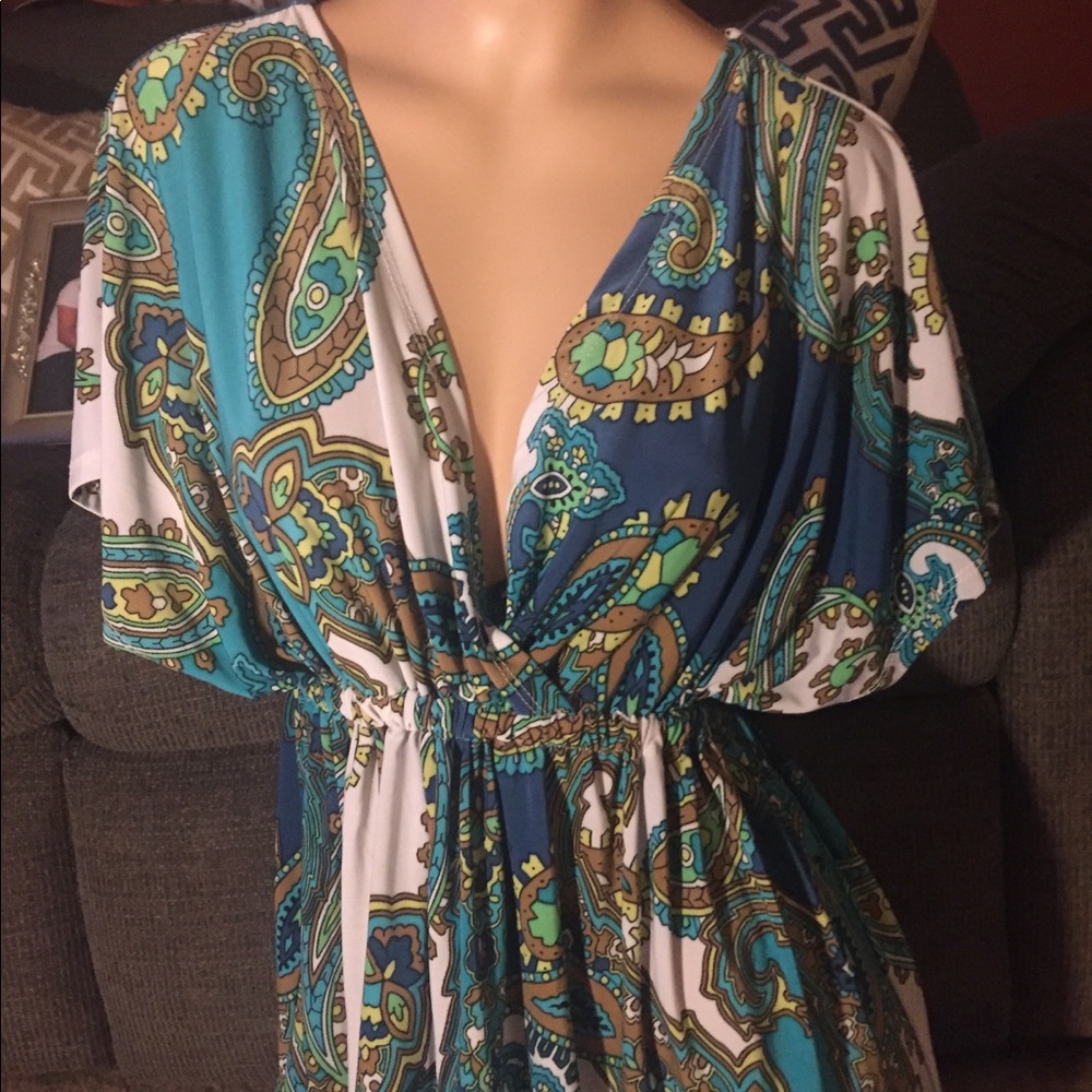 Bell sleeve stretch/ spandex dress/ tunic